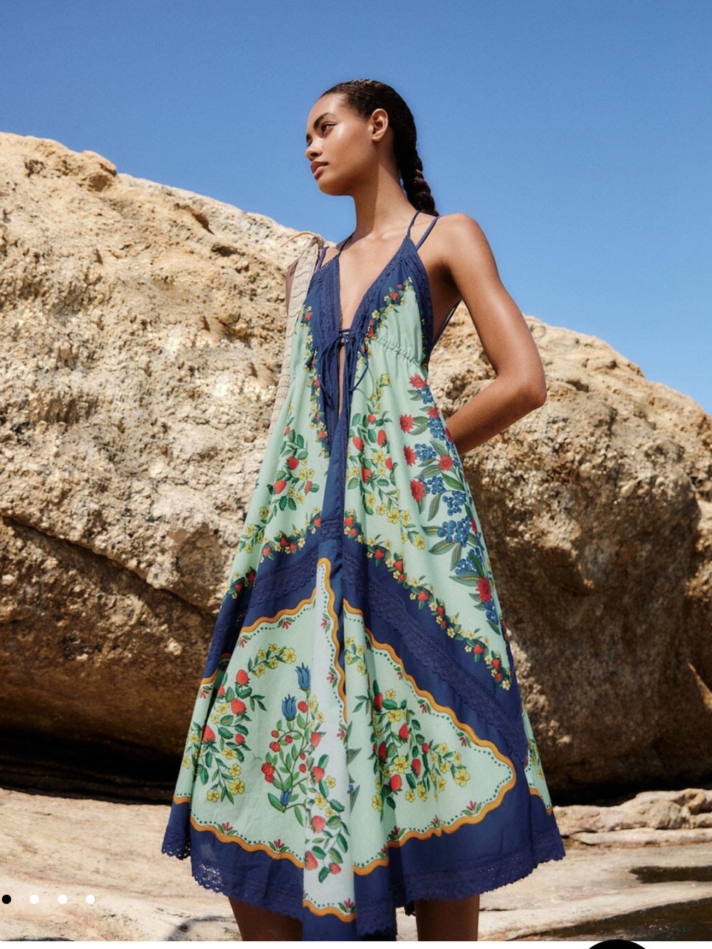 NWT FARM Rio Faded Green Fruit Beauty Maxi Dress